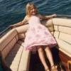 Tiered Embroidered Dress Formica Pink Stripe Tiered Embroidered Dress Formica Pink Stripe