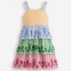 Tiered Embroidered Dress Hotchpotch Stripe Embroidery Tiered Embroidered Dress Hotchpotch Stripe Embroidery