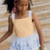 Tiered Embroidered Dress Hotchpotch Stripe Embroidery Tiered Embroidered Dress Hotchpotch Stripe Embroidery