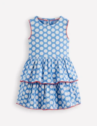 Tiered Jersey Sundress Blue Spot