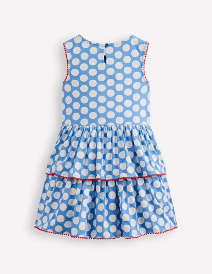 Tiered Jersey Sundress Blue Spot