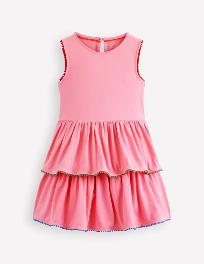 Tiered Jersey Sundress Bubblegum Pink