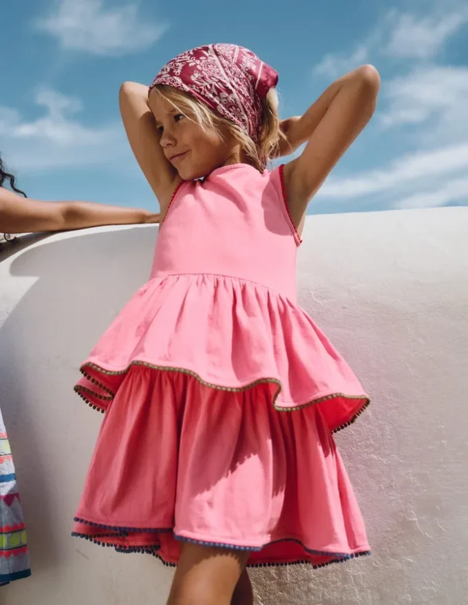Tiered Jersey Sundress Bubblegum Pink