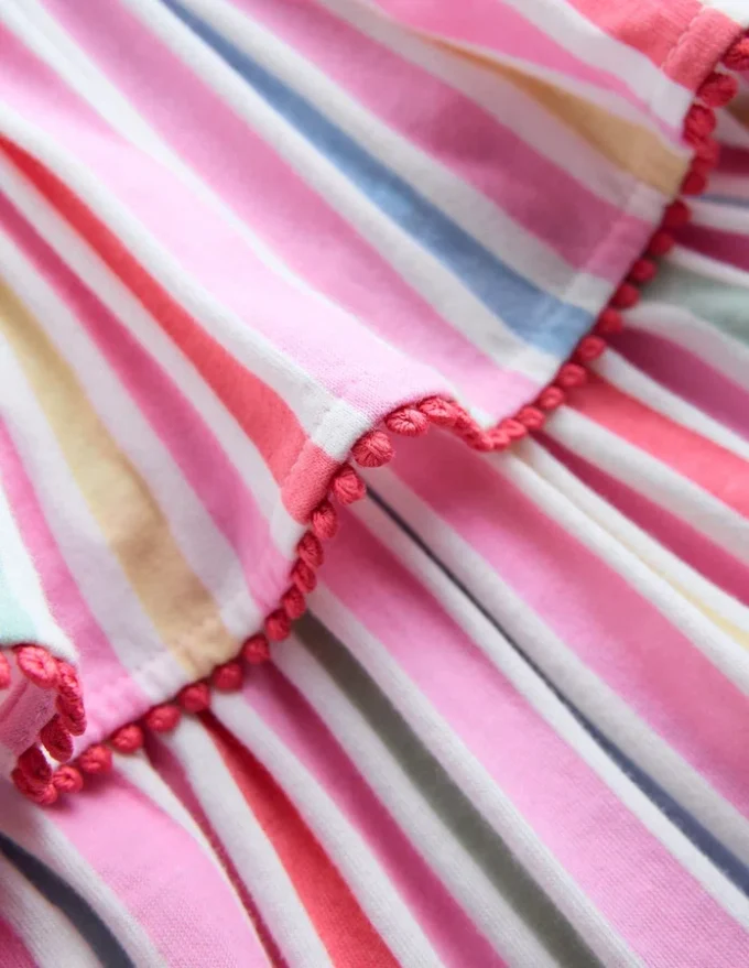 Tiered Jersey Sundress Pink Stripe Tiered Jersey Sundress Pink Stripe