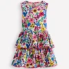 Tiered Jersey Sundress Tickled Pink Floral Sprig