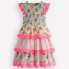 Tiered Lace Trim Dress Festival Pink Ditsy Rose Tiered Lace Trim Dress Festival Pink Ditsy Rose