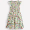 Tiered Lace Trim Dress Multi Spring Floral Tiered Lace Trim Dress Multi Spring Floral