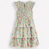 Tiered Lace Trim Dress Multi Spring Floral Tiered Lace Trim Dress Multi Spring Floral