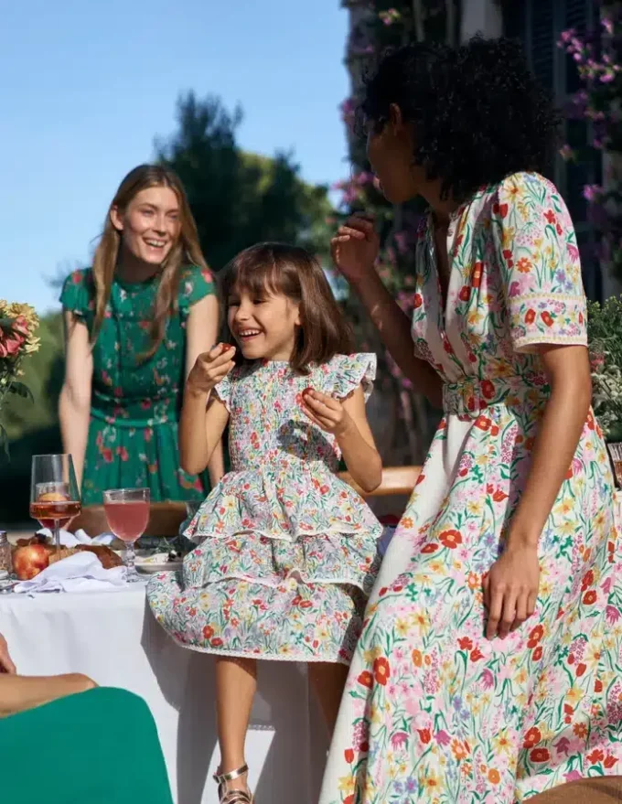 Tiered Lace Trim Dress Multi Spring Floral Tiered Lace Trim Dress Multi Spring Floral
