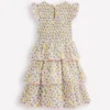 Tiered Lace Trim Dress Soft Ivory Rosa Tiered Lace Trim Dress Soft Ivory Rosa