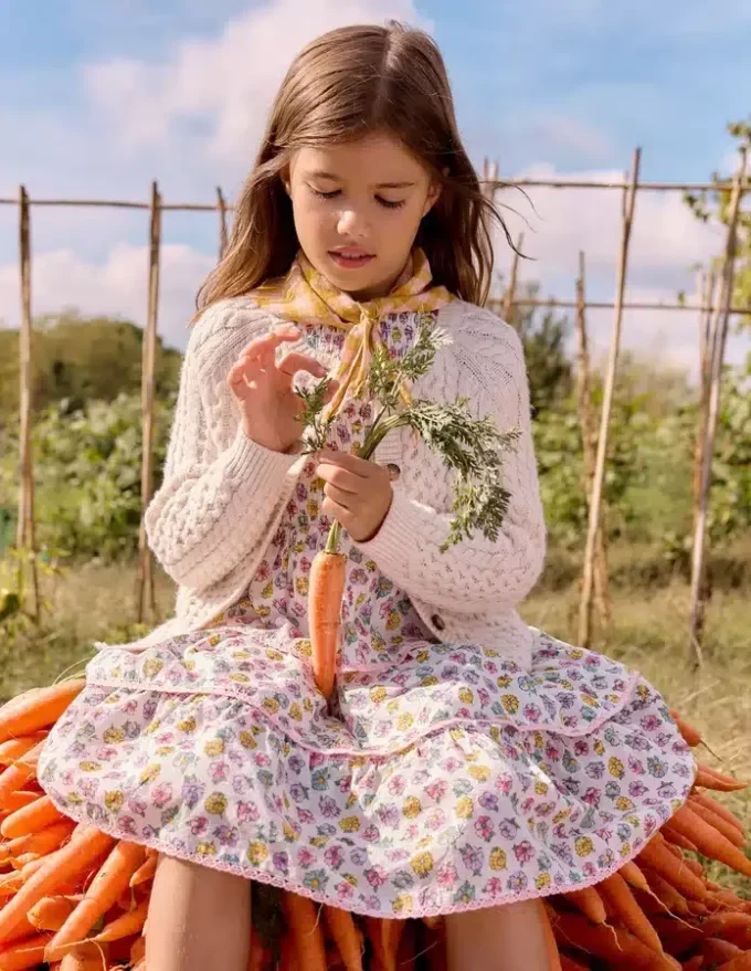 Tiered Lace Trim Dress Soft Ivory Rosa Tiered Lace Trim Dress Soft Ivory Rosa