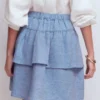 Tiered Linen Skirt Blue Chambray Tiered Linen Skirt Blue Chambray