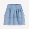 Tiered Linen Skirt Blue Chambray Tiered Linen Skirt Blue Chambray