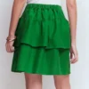 Tiered Linen Skirt Highland Green Tiered Linen Skirt Highland Green