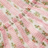 Tiered Midi Sundress Soft Ivory Gingham Floral