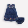 Tiered Ruffle Dress Chambray Embroidery Tiered Ruffle Dress Chambray Embroidery