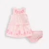 Tiered Ruffle Dress Pink Embroidered Stripe Tiered Ruffle Dress Pink Embroidered Stripe