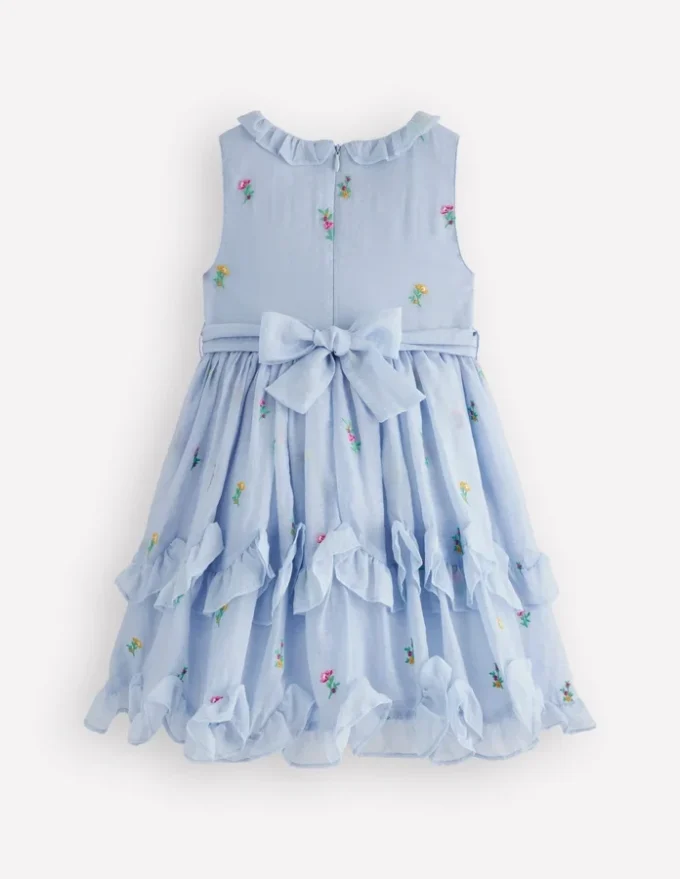 Tiered Ruffle Occasion Dress Misty Blue Tiered Ruffle Occasion Dress Misty Blue