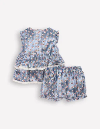 Tiered Ruffle Play Set Bluejay Cherry Stripe