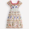 Tiered Ruffle Woven Dress Soft Ivory Jungle Placement