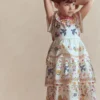 Tiered Ruffle Woven Dress Soft Ivory Jungle Placement