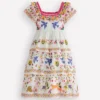 Tiered Ruffle Woven Dress Soft Ivory Jungle Placement