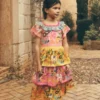 Tiered Ruffle Woven Dress Sunflower Yellow Jungle Animal