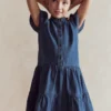 Tiered Shirt Dress Chambray Blue Tiered Shirt Dress Chambray Blue