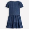 Tiered Shirt Dress Chambray Blue Tiered Shirt Dress Chambray Blue