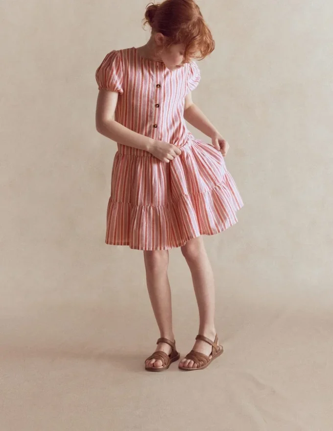 Tiered Shirt Dress Formica Pink Stripe Tiered Shirt Dress Formica Pink Stripe
