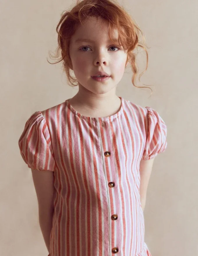 Tiered Shirt Dress Formica Pink Stripe Tiered Shirt Dress Formica Pink Stripe