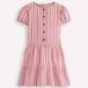 Tiered Shirt Dress Formica Pink Stripe Tiered Shirt Dress Formica Pink Stripe