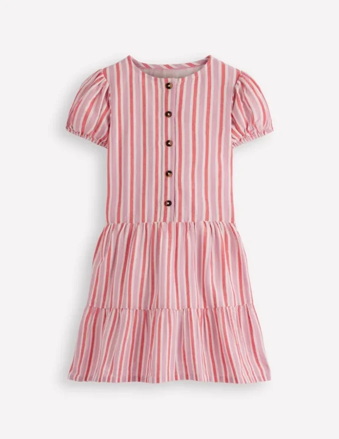Tiered Shirt Dress Formica Pink Stripe Tiered Shirt Dress Formica Pink Stripe