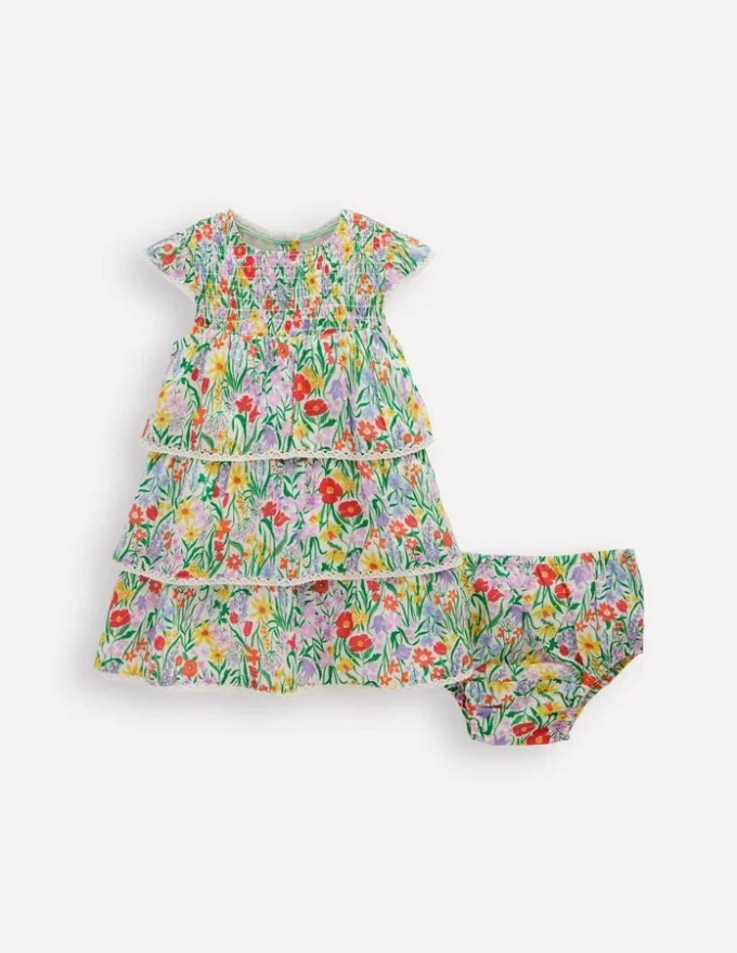 Tiered Woven Dress Multi Spring Floral Tiered Woven Dress Multi Spring Floral