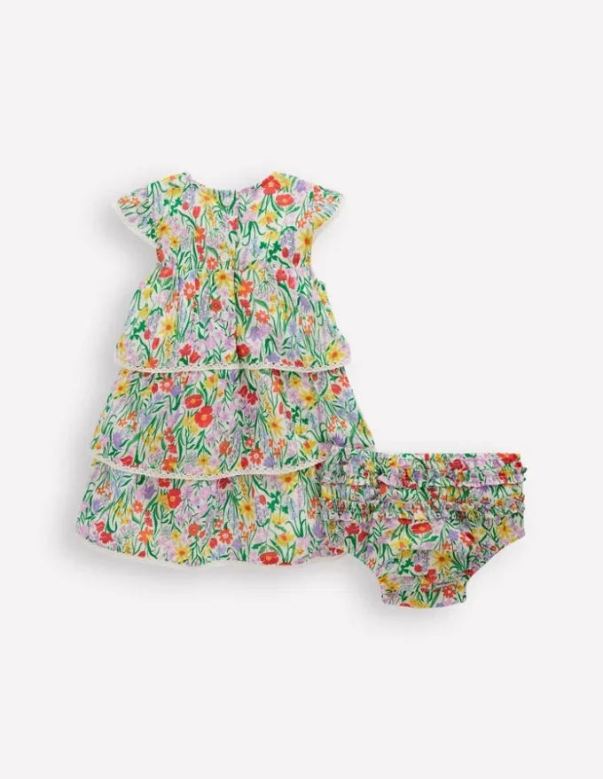 Tiered Woven Dress Multi Spring Floral Tiered Woven Dress Multi Spring Floral