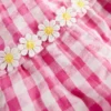 Tiered Woven Dress Pink Gingham Daisies Tiered Woven Dress Pink Gingham Daisies