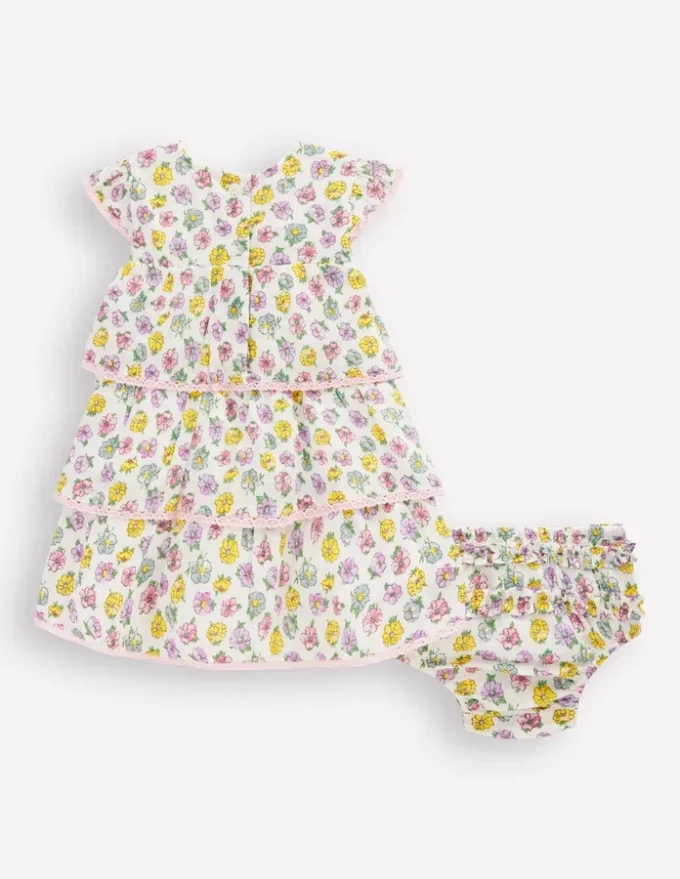 Tiered Woven Dress Soft Ivory Rose Tiered Woven Dress Soft Ivory Rose