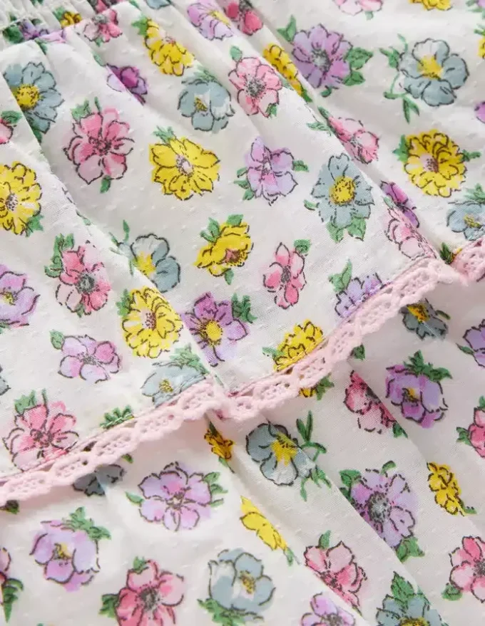 Tiered Woven Dress Soft Ivory Rose Tiered Woven Dress Soft Ivory Rose