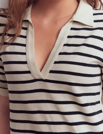 Tilda Jersey T-shirt Dress Navy and Ivory Stripe