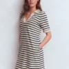 Tilda Jersey T-shirt Dress Navy and Ivory Stripe Tilda Jersey T-shirt Dress Navy and Ivory Stripe