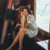 Tilda Jersey T-shirt Dress Navy and Ivory Stripe Tilda Jersey T-shirt Dress Navy and Ivory Stripe