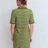 Tilda Jersey T-shirt Dress Olive and Ivory Stripe Tilda Jersey T-shirt Dress Olive and Ivory Stripe