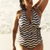 Tilos Tie Side Swimsuit Multi, Wave Stripe Tilos Tie Side Swimsuit Multi, Wave Stripe