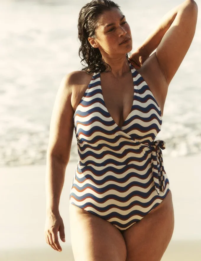 Tilos Tie Side Swimsuit Multi, Wave Stripe Tilos Tie Side Swimsuit Multi, Wave Stripe
