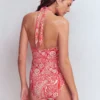 Tilos Tie Side Swimsuit Poppy Red, Enchanted Paisley