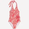 Tilos Tie Side Swimsuit Poppy Red, Enchanted Paisley
