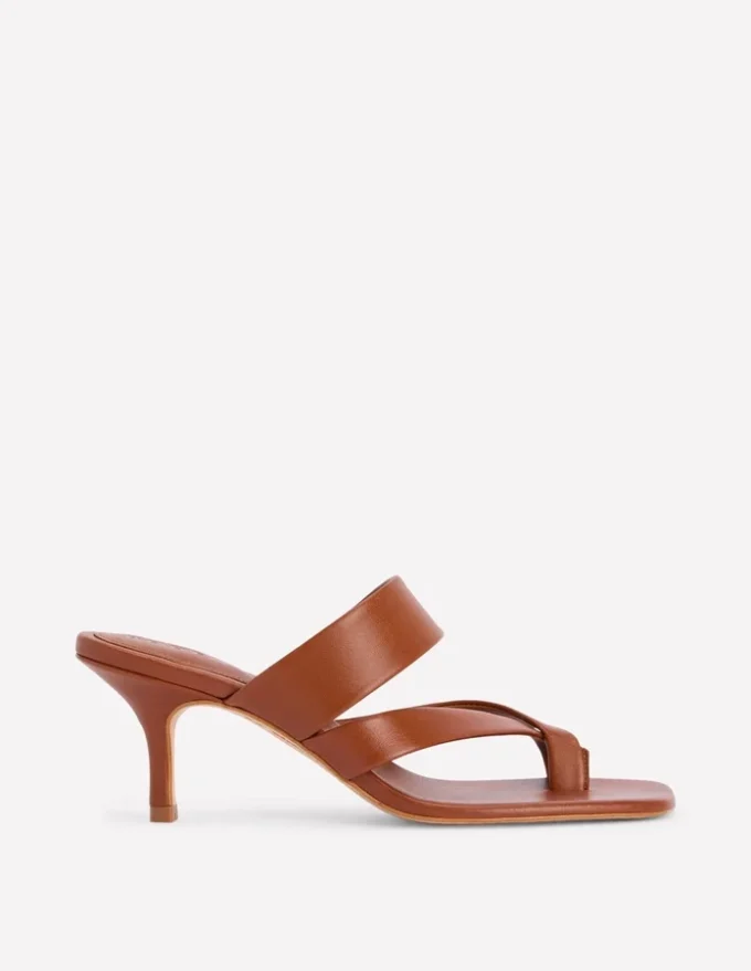 Toe Post Kitten Heel Sandal Tan Toe Post Kitten Heel Sandal Tan