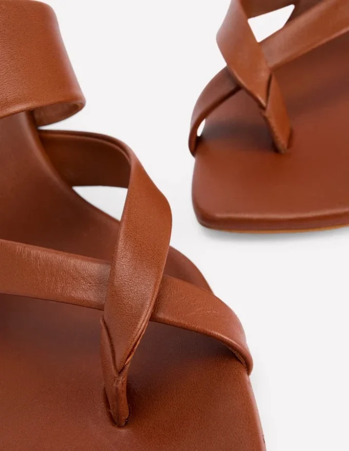 Toe Post Kitten Heel Sandal Tan Toe Post Kitten Heel Sandal Tan