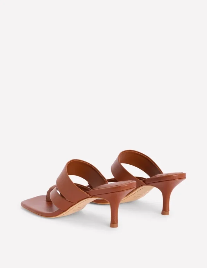 Toe Post Kitten Heel Sandal Tan Toe Post Kitten Heel Sandal Tan