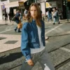 Topstitch Denim Jacket Mid Wash, Denim Topstitch Denim Jacket Mid Wash, Denim
